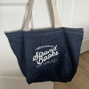 STRAND BOOKSTORE NYC Large Tote Bag - Denim Indie Script